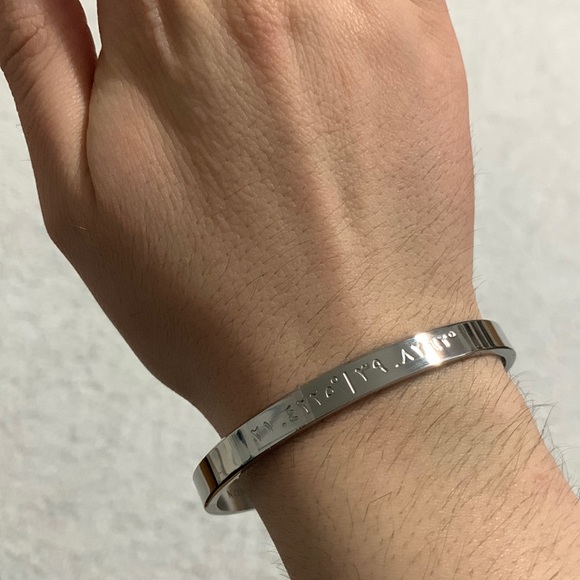 Nominal Men’s Silver Bracelets with Kaaba Coordinates - Picture 2 of 14